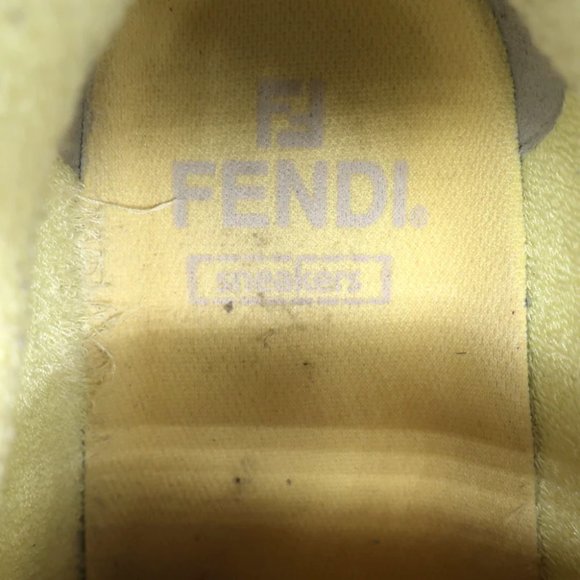 Fendi Match Sneakers Yellow Suede & Light Blue Leather Size 38 - Picture 10 of 12
